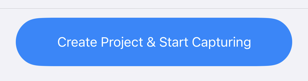 Enabled Create Project and Start Capturing button at the bottom of the New Project form.